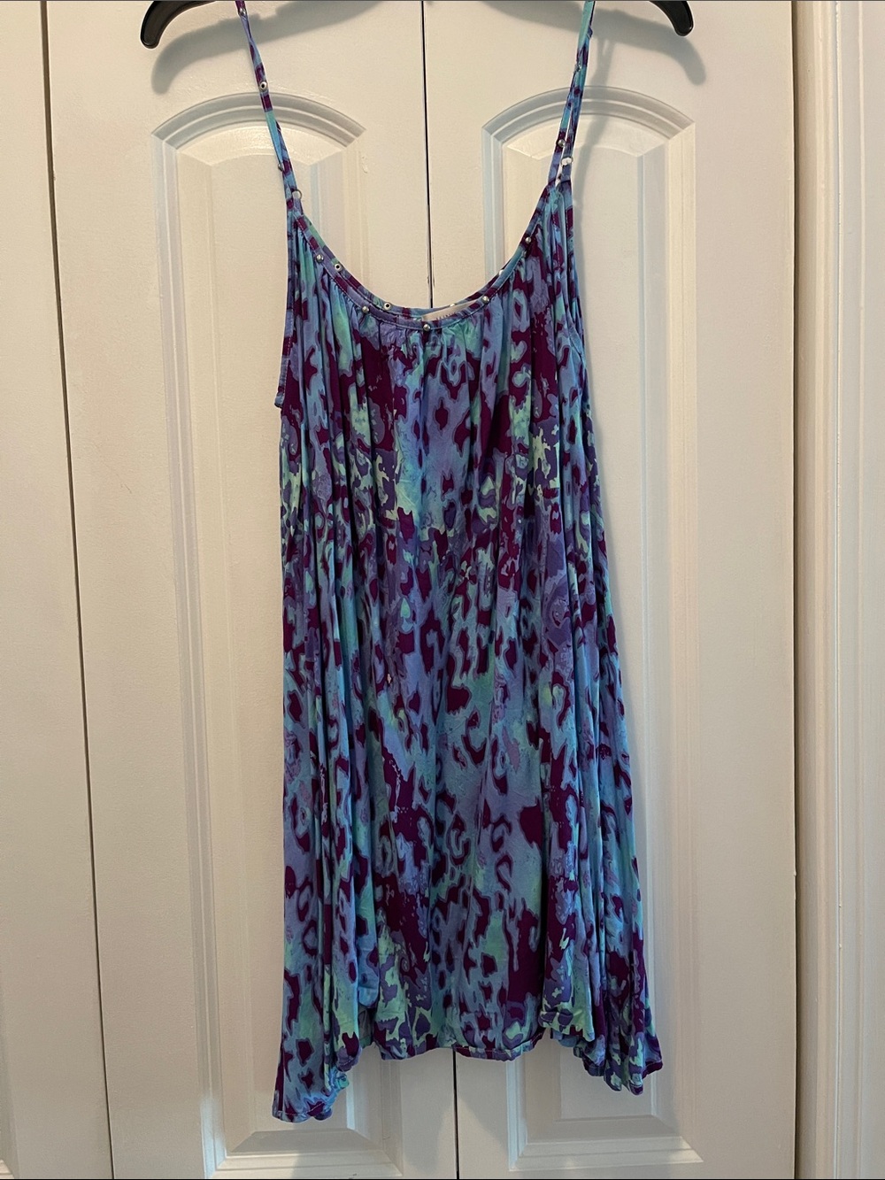 MINKPINK Blue & Purple Print Silk Camisole